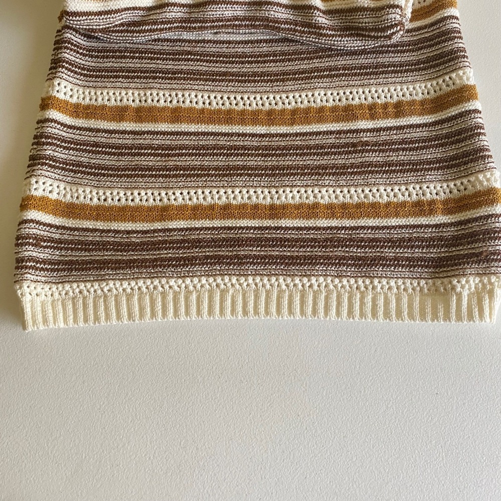 House of Harlow 1960 Crochet Knit Maxi‎ Dress Striped Boho Metallic M - Picture 5 of 10